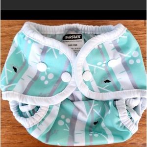 Thirsties Diaper COVER for Reuseable cloth diapers green snap buttons